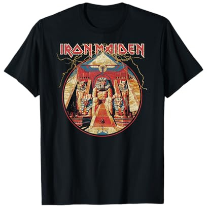 Iron Maiden Powerslave Lightning Circle T-Shirt