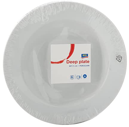 aro Assiettes creuses Ø 21,5 cm, Porcelaine, lot de 6, Blanches