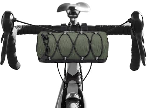 Topactive Borsa per Manubrio e Zaino per Gravel, Bikepacking, Impermeabile, Accessori per Bicicletta (Verde)
