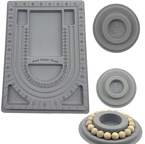 DHER Perlen Design Board Bead Design Brett Armband Design Board 3pcs Halskette/Armband Design Platte Perle Design stricken Werkzeug DIY Messplatte Schmuck Fädeln Perle Design Platte Größe Skala