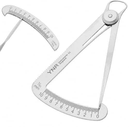 YNR Iwanson Crown Gauge Caliper 0–10 mm Stainless Steel Dental Measuring Gauge for Crown, Wax Pattern, Jewellery & Laboratory Use
