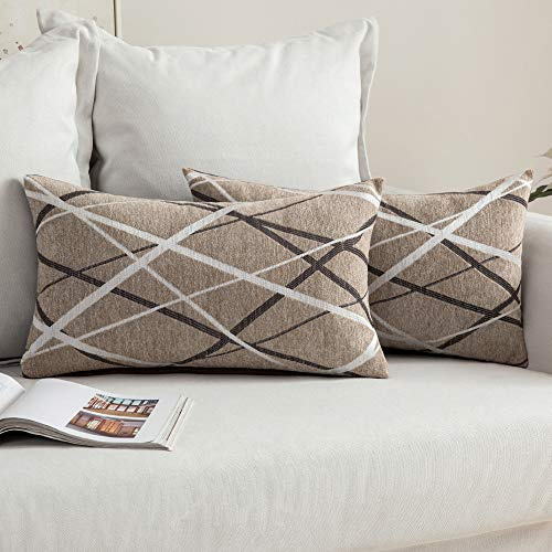 MIULEE Kissenbezug 40x60 cm Weicher Chenille Sofakissen Bezug mit Modernem Design Perfektes Dekokissen für Wohnzimmer