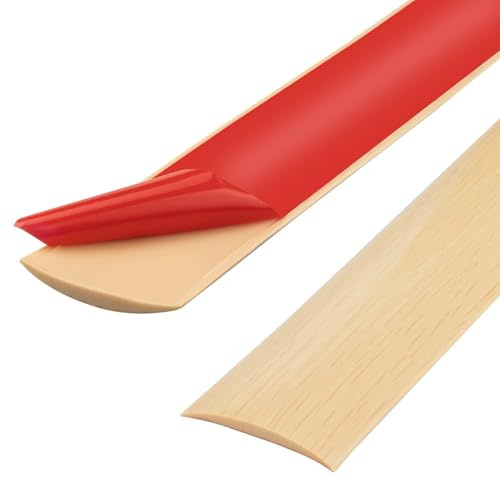 100cm Übergangsprofil Selbstklebend，Übergangsleiste Selbstklebend，Türschwellen Leiste，Türdichtung Selbstklebend，Abdeckleiste Selbstklebend für Laminatbodenbeläge (100cm-5cm-Ahornkorn)