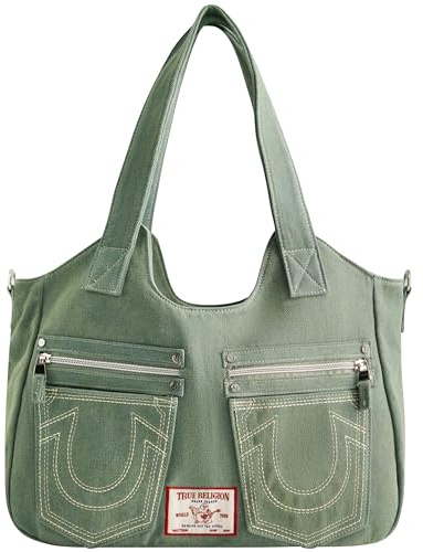 True Religion Damen Women's Satchel Bag, Crossbody Purse Handbag with Horseshoe Logo Stitching Ranzen