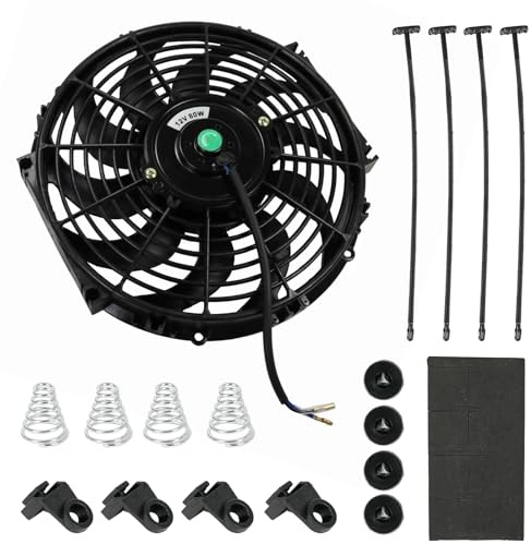 Ventilateur de refroidissement universel 12 V 80 W, ventilateur électrique ABS avec kit de montage pour l'ensemble du compartiment moteur, refroidisseur d'air A/C, système d'huile