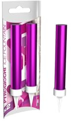 Zeus Party Magic Flambe Rosa Fuxia Candeline Fontane Luminose con Fiamma Bianca/Argento Candele Confezioni da 2 pz