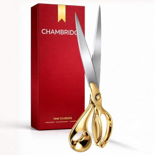 Goldschere für große Öffnung, 27,9 cm, scharfe Edelstahlschere, goldfarben, 27,9 cm, beste Schere für alle Zwecke, robuste Goldband-Schneidschere für besondere Anlässe, Einweihungen, Zeremonien