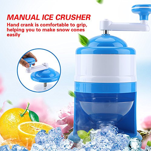 Ice Crusher Hand Crank Manual Shaver Snow Cone Maker Household Kitchen Tool for Party Celebration