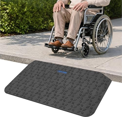 LIEKUMM 7.6 cm High Rubber Threshold Ramp, 1000 kg Capacity Wheelchair Ramp | Threshold Ramps for Doorways with Polaris Anti-Slip Surface, Ramps for Wheelchairs, Scooters, Strollers, Kerbs