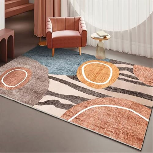 LKTRUK 100X200Cm Orange Farbe Teppich Anti Rutsch Schlafzimmer-Rechteck-Teppich, Wohnzimmer, Bedruckter Teppich, Maschinenwaschbar Teppich Anti Rutsch Teppich Anti Rutsch 3Ft 3.4''X6Ft 6.7''