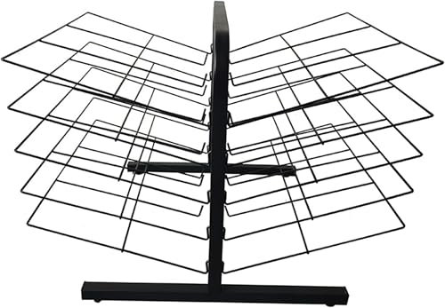 FLTRGO Kunsttrocknungsregal ， Mobile Klassenzimmer, Kunststudio, Back-To-Back-5-Shelf-Tischträger Mit 10 Drahtregalen Für Kunstwerke ， Schwarzpulverbeschichtung