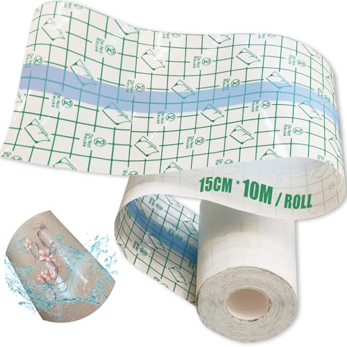 Tattoo Folie Heilung Tattoo Pflaster - LEAYOKA 15cm*10m Second Skin Tattoo Wasserdichte Klebebandage PU Tape Duschpflaster Tattoo Aftercare