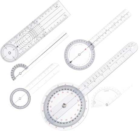 HOMSFOU 6pcs Ruler Protractor Swing Arm Construction Protractors for Horizontal Angle Measuring Measuring Tools Including Goniometer Nonpowered Goniometer for Precision Ruler Use