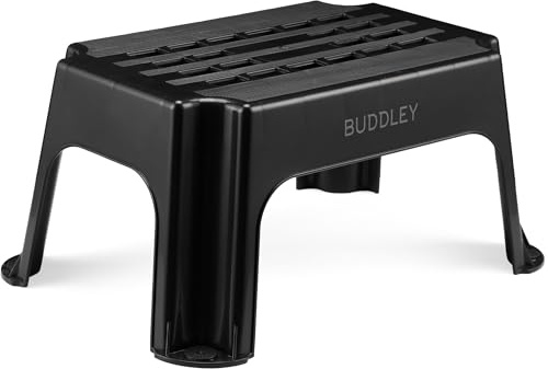 BUDDLEY Step Step (XL) – Tritthocker – Trittstufe Erwachsene – Kinder – Klappbare Trittstufe – Badezimmer – Camping – Wohnwagen – Belastbares Gewicht 150 kg – Extra stabil – Extra groß