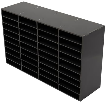 36 fack dokumentfack kontor litteratur arrangör förvaringssystem kontor förvaring dokumentfack litteratur organisatör justerbar fil sorterare för hem kontor skola 100 x 30 x 61 cm (svart)