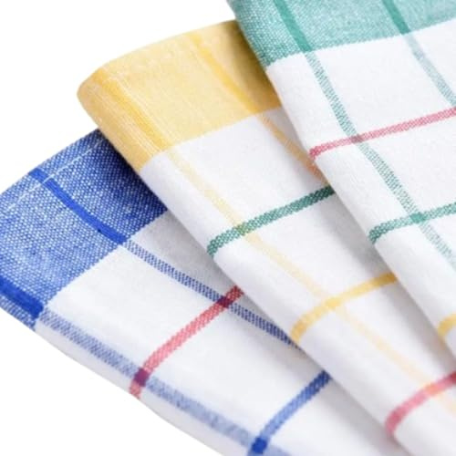 Cotton Kitchen Tea Towel Set – 6 Pcs Set, 50 x 70cm | Absorbent & Durable Dish Towels | 100% Cotton for Drying – Cleaning & Baking | Multi-Purpose Hand Towels for Kitchen – Bar & Catering Use