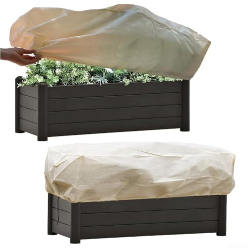 Schutzhülle für Blumenkästen, Schutzhülle für rechteckige Pflanzkästen: Verhindert Frost, Wind, Regen, für Terrasse, Balkon (100 x 40 x 45 cm)
