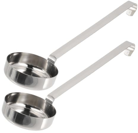 Cabilock 2pcs Pizza Sauce Spoon Kitchen Soup Spoon Stainless Steel Ladle Baking Measuring Scoop Easy to Use