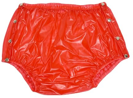 Maßgeschneiderte Inkontinenz-Slip mit Schnappverschluss für Erwachsene (klassischer Stil und extra tiefer Stil) (Transparentes Rot, maßgeschneiderte Größe)