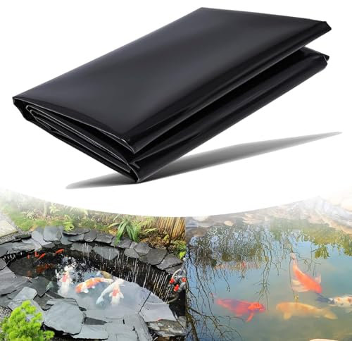 Revêtement de bassin en polyéthylène haute densité noir durable pour jardin, cascades, ruisseaux, fontaines et paysages, idéal pour les caractéristiques aquatiques de l'arrière-cour (également