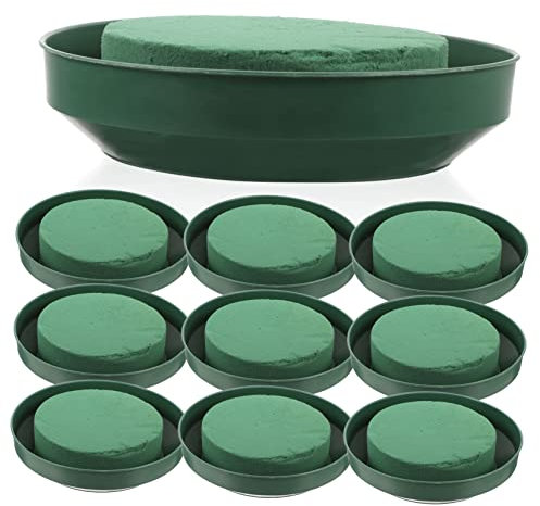 Housoutil 10piezas Flores Redonda Para Arreglos Bloques De Barro Para Bodas Decoración De Pasillo Material Absorbente