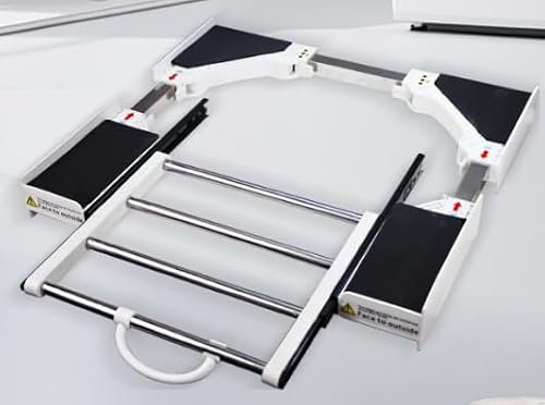 Kit de Superposition Lave Linge Seche Linge Support Machine à Laver Réglable 46-72cm Kit de Superposition Universel avec Tablette Coulissante et Corde de Sécurité de 6 m