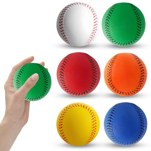 YceLon 6 Stück Baseball Set für Erwachsene, Softball Baseballball für Indoor und Outdoor, Sicher und Weich für Übung und Stressabbau
