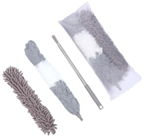 LOEFLIFA Long Reach Duster Brush Ceiling Duster Telescopic Pole Microfiber Dusting Brush Soft Broom for Household Cleaning