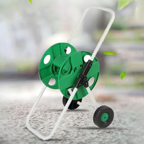 Garten Schlauchwagen mit Rädern, Tragbarer Wasserschlauch Trommel for den Außenbereich, for Pflanzenbewässerung, Straßenreinigung, Tierreinigung, Fahrzeugwäsche