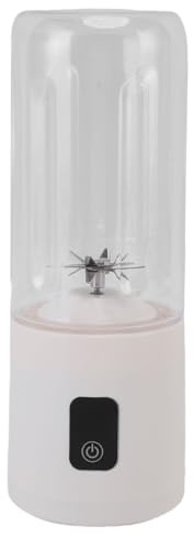 Asixxsix Blender Portable, 500 Ml de Mélangeur Personnel Rechargeable USB avec une Batterie de 1500mAh pour les Jus de Smoothies, Mini Mélangeur pour la Cuisine Sportive de Voyage (WHITE)