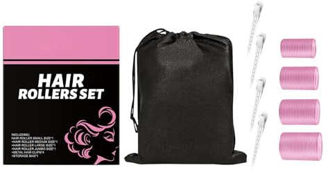 Riaisttd Bigoudis | Bigoudis Auto-Adhésifs | Outil Sans Chaleur Avec Pinces Pour Femmes Cheveux Fins Courts Longs Epais Volume Voyage Frange