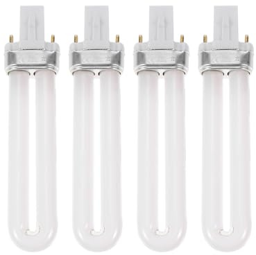 Angoily 4pezzi 12w Tubo Luminoso per Smalto in Vetro Bianco Lunga Durata e Rapidità di Polimerizzazione Gel per Lampada UV Unghie Professionale