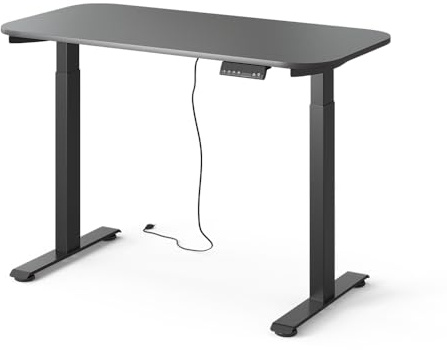 Vicco Schreibtisch höhenverstellbarer Elevate Schwarz/Anthrazit 120x60 cm | 2 Motoren, zur Nutzung als Arbeitsplatz oder Computertisch geeignet