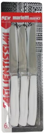 Marietti Set 6 Pezzi Coltelli da Tavola I Taglientissimi Bianco