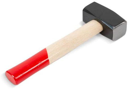 blizz-z Fäustel basic mit Holzgriff - Gewicht: 1,25 kg - 1 Stück | Kopfbreite: 10 cm, seitlich fein geschliffen, einfache Handhabung, geprüft nach DIN 6475