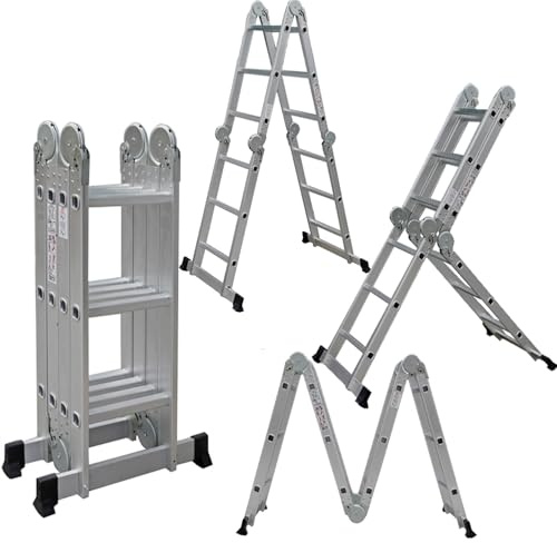 Combination Ladder 3.6m - 14 in 1 Multi Position Aluminium Folding Scaffold TUFFMATE