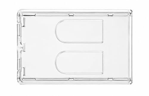 Waizmann.IDeaS® 1x TRANSPARENT für Zwei Karten Schutzhülle Kartenhülle Bankkartenhülle EC Karten Plastikkarten Scheckkarten Bankkarten Kreditkarten Polycarbonat Daumenausschub