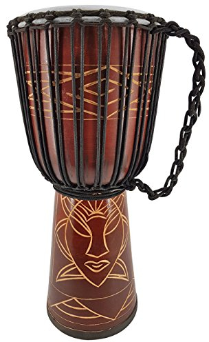 50cm Profi Djembe Trommel Bongo Drum Buschtrommel Percussion Afrika Schnitzerei - (Sehr gutes Instrument für Damen und Jugendliche guter Bass)