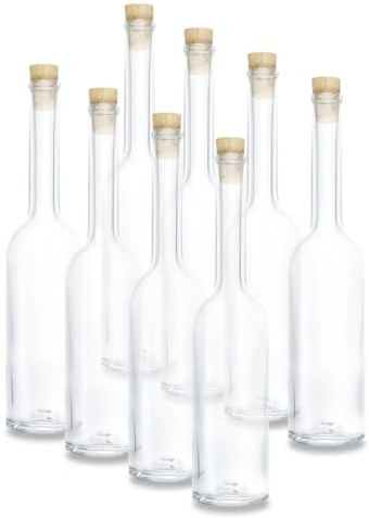 8 kleine Glasflaschen mit Korken – Mini Glasflaschen 100ml verwendbar als Schnapsflaschen klein, Likörflaschen 100ml oder kleine Flaschen zum Befüllen mit Spirituosen aller Art (8)