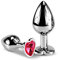 Klein Groß 2*Anal Buttplug (Ø 27 mm, Ø 35 mm) Sex Spielzeug für Die Frau Männer, Metall Analplug mit Kristall Plug Anfänger Frau Set… (Pink)