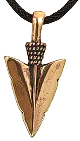 Kiss of Leather Anhänger Pfeilspitze aus Bronze mit Baumwollband Br. 145