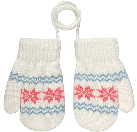 Kinder Winter Handschuhe Fäustlinge Baby Cartoon Fausthandschuhe Halshandschuhe Dicke Doppelt Strickhandschuhe Niedliche Fuchs Handschuhe, 1-3 Jahre alt, Spielen, Laufen, Skifahren Bedarf