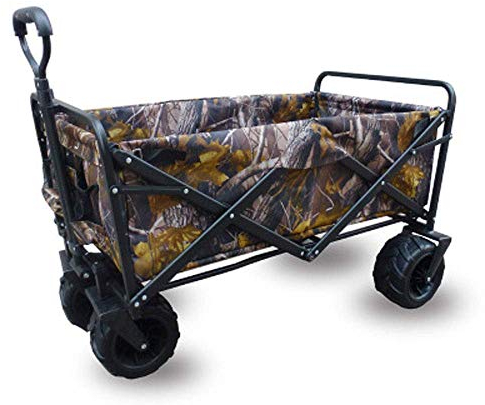 Mehrzweck-Klappgartenwagen mit Offroad-Gummireifen, maximales Gewicht 80 kg, für Camping, Strand, Einkaufen, Konzerte (D) (F)