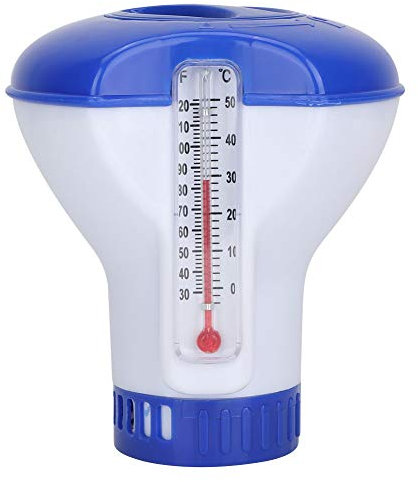 Tomotato Pool Supply SPA, Piscina Flotante Dispensador de Cloro con TermóMetro Porta Tabletas para Piscina de Gran Capacidad Ajustable Soporte