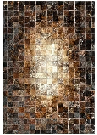 Tappeto in Pelle di Mucca Patchwork Tappeto in Vera Mucca Brasiliana Tappeto in Pelle Tappeto in Pelle Mucca Decoro Occidentale Tappeti per Camera da Letto Soggiorno Sala da Pranzo Ufficio,150×210cm