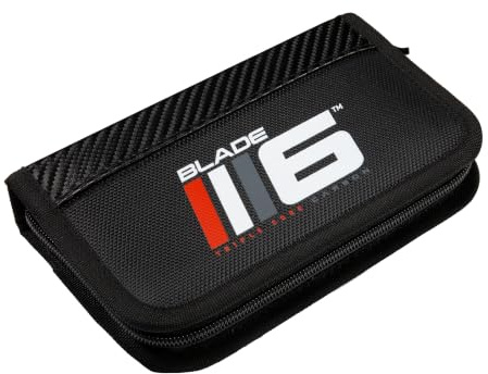 WINMAU Blade 6 Urban-Pro Dart Case – Holds 2 Sets of Fully Assembled Darts, 17 Compartments, Stylish Blade 6 Branded, Durable Darts Accessories Organizer & Dart Storage Solution