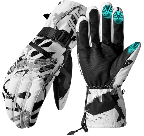 Guanti da sci per donna e uomo (L) - Touchscreen -29℃ Guanti termici impermeabili per sci, snowboard, ciclismo, corsa, arrampicata, escursionismo e altri sport invernali - Unisex