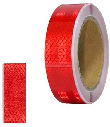 XFXIA Bande Réfléchissante Autocollante Rouge 8cm*3cm/10m Ruban Adhésif Imperméable Auto-adhésif pour Véhicules, Vélos, Extérieur, Voitures