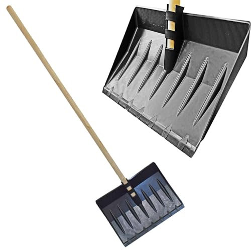 Strong Snow Shovel Spade With Long Wooden Handle For Clearing Garden, Driveways, Pathways, Snow & Debris (2)