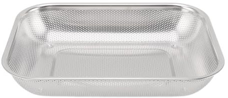 Passoire en Acier Inoxydable, Panier de Passoire Rectangulaire pour Fruits et Légumes, Panier de Passoire Rectangulaire, Passoire en Acier Inoxydable, Panier à Huile en Maille Rectangulaire,(L)
